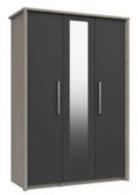 Grasmere 3 Door Mirror Wardrobe - Dark Grey