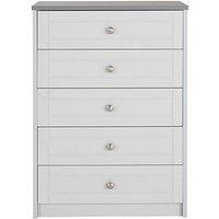One Call Alderley Ready Assembled Wide 5 Drawer Chest