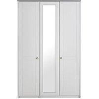 One Call Alderley Part Assembled 3 Door Mirrored Wardrobe
