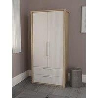 One Call Arvon Ready Assembled 2 Door Combi Wardrobe