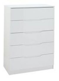 Legato White 5 Drawer Chest White