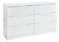 Legato White Gloss 6 Drawer Wide Chest White