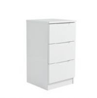 Legato White Gloss 3 Drawer Bedside Table White
