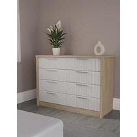 One Call Arvon Ready Assembled 4 Drawer Double Chest