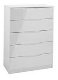 Legato Light Grey 5 Drawer Chest Cream