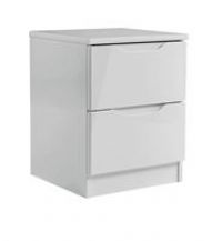 Legato 2 Drawer Bedside Table  Grey Gloss
