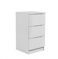 Legato Light Grey Gloss 3 Drawer Bedside Table Cream