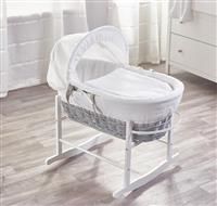 Kinder Valley Grey Wicker Moses Basket
