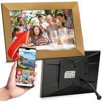 Grouptronics UK Gold WiFi Digital Photo Frame - 10 Inch, Send Photos or Video to Frame Via App Worldwide, Bendable Stand, Touch Screen, Auto Sleep, Auto Rotate - Landscape or Portrait, 16GB