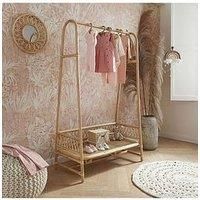 Aria Rattan Clothes Rail - Clothing Rack for Baby Clothes- Kid's Bedroom Hanging