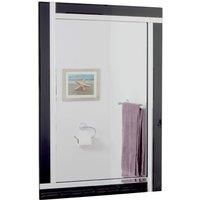 MirrorOutlet Aston Black All Glass Small Mirror 90 X 60 Cm