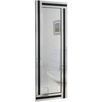 Large Modern Black And Silver Triple Edge All Glass Venetian Mirror 120cmx40cm