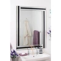 MirrorOutlet Dalton Black All Glass Wall Mirror 100 X 70 Cm