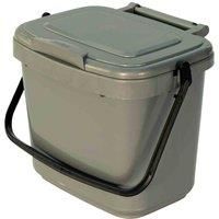 All-Green 5 Litre Plastic Kitchen Compost Caddy, Silver/Grey, 250mm (w) x...