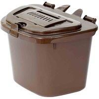 Brown Kitchen Compost Caddy Bin - Food Recycling (5 Litre) 5L