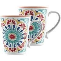 Purely Home Rio Medallion Melamine Outdoor Camping/BBQ/Garden Mugs x 2
