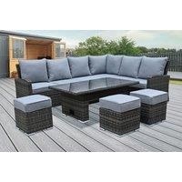 Rosen Nine-Seater Garden Rattan Furniture Set With Fire Pit - Cover Option!