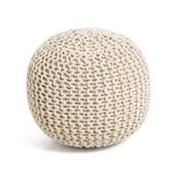 Habitat Cotton Knitted Pod Footstool  Natural