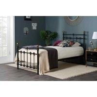 Black Single Bed Frame Atlas & Antique Brass 3'0" Metal