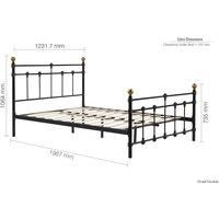Birlea Atlas Bed - Metal, Black, Small Double
