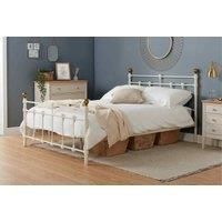 Cream Small Double Bed Frame Atlas & Brass 4'0" Metal