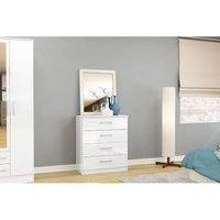 Birlea Lynx 4-Drawer Chest - High-Gloss, White