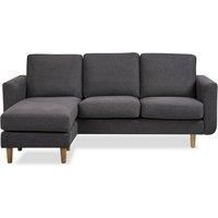 Leader Lifestyle Corner, Fabric, Dark Grey, Sofa Dimensions: W196.5 x D78/138 x H75cm