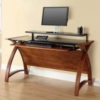 Jual Helsinki Curve Walnut/Glass Desk 1300