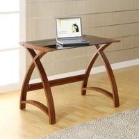 Jual Helsinki Curve Walnut/Glass Laptop Desk 900