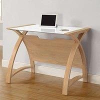 Judge Jual Helsinki Curve Oak/Glass Laptop Desk 900