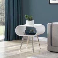 Jual Furnishings Auckland Lamp Table White and Chrome