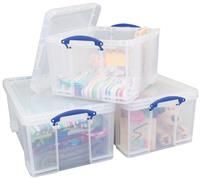 Really Useful 2 x 64 Litre 1 x 42 Litre Plastic Storage Boxes Pack