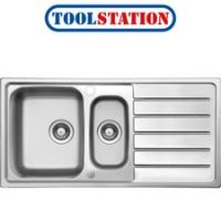 Stainless Steel Reversible Kitchen Sink & Drainer 1.5 Bowl