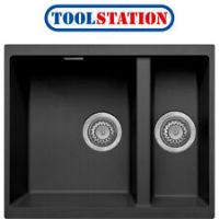Granite Composite Undermount Kitchen Sink 1.5 Bowl Black