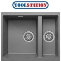 Granite Composite Undermount Kitchen Sink 1.5 Bowl Grey
