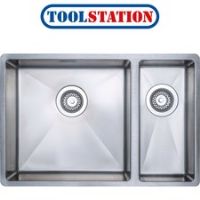 Stainless Steel Large 1.5 Bowl Kitchen Sink Left Hand 660 x 440 x 190mm