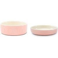 2-Piece Cat Bowl Saucer Set - Scruffs Classic Set Pink