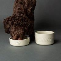 Scruffs Icon 2 Piece Dog Food & Water Bowl Set - 15cm - Cream