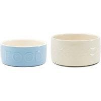 2-Piece Dog Bowl Set Food & Drink - Scruffs Bowl Set 19/20cm Blue / Cream
