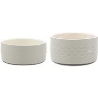 Scruffs Icon 2 Piece Dog Food & Water Bowl Set - 19cm | 20cm - Light Grey