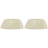Scruffs Icon 2 Piece Long Eared Dog Food & Water Bowl - Cream
