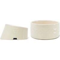 Scruffs Icon 2 Piece Flat Faced Dog Bowl & Water Bowl - 20cm | 18cm - Cream