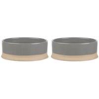 Scruffs Scandi 2 Piece Non Tip Pet Food & Water Bowl - 20cm - Grey