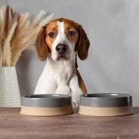 Scruffs Scandi 2 Piece Non Tip Pet Food & Water Bowl - 16cm - Grey
