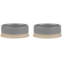 Scruffs Scandi 2 Piece Non Tip Pet Food & Water Bowl - 14cm - Grey