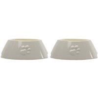 Scruffs Icon 2pc Long Eared Bowl Set Light Grey - 20/21cm