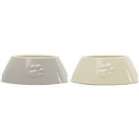 Scruffs Icon 2 Piece Long Eared Dog Food & Water Bowl - Light Grey & Cream