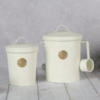 Scruffs Pet Food Storage Set - 2 Pieces - Food & Treat Storage Set Cream - Small