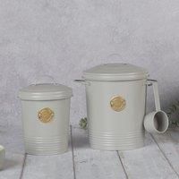 Scruffs Pet Food Storage Set - 2 Pieces - Food & Treat Storage Set Light Grey - Small