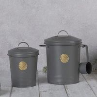 Scruffs Pet Food Storage Set - 2 Pieces - Food & Treat Storage Set Dark Grey - Small